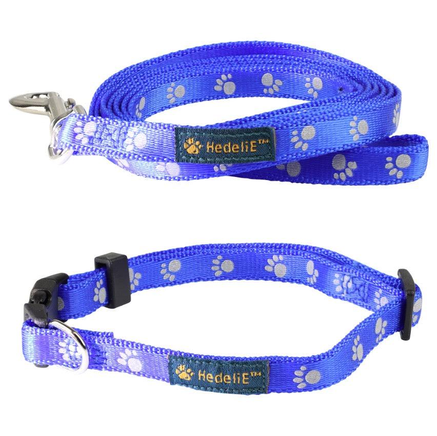 Reflective Nylon Collar and Leash Set for Puppies and Cats HedeliE Reflective Nylon Collar and Leash Set for Puppies and Cats HedeliE