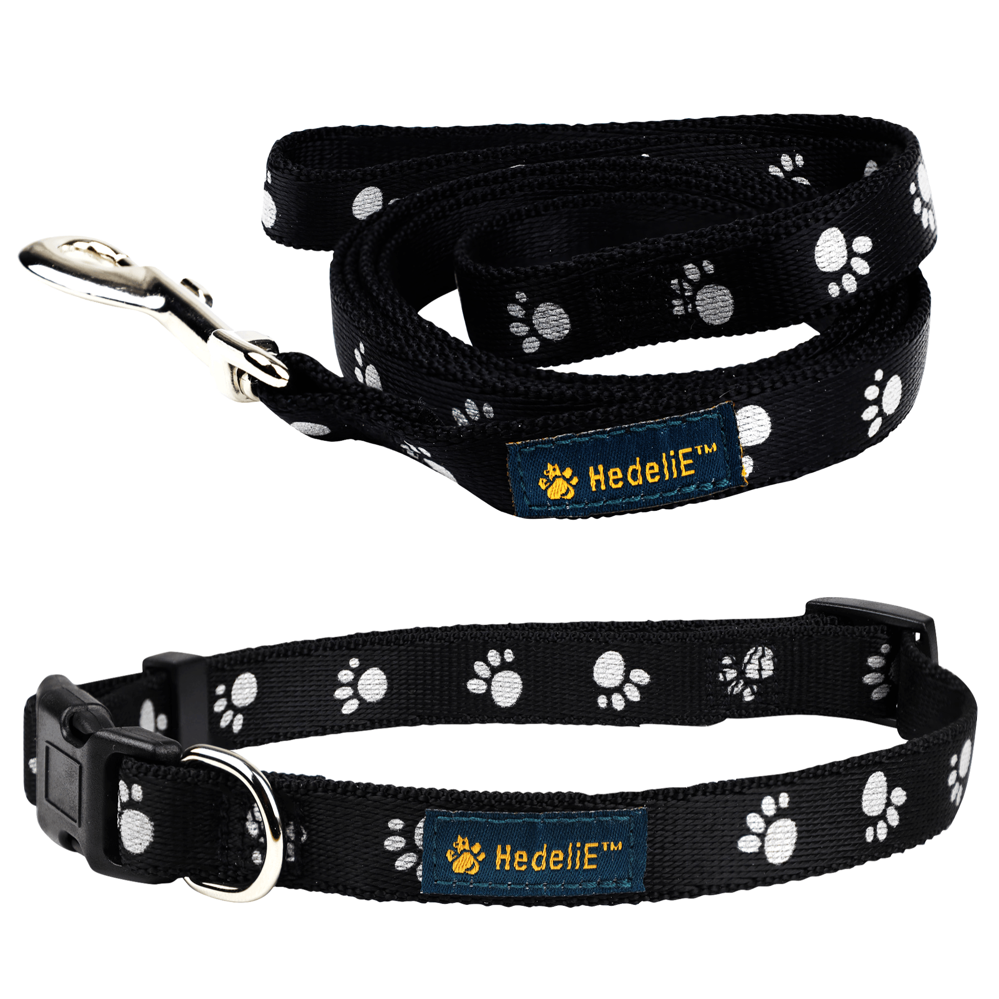 Reflective Nylon Dog Collar and Leash Set HedeliE Reflective Nylon Dog Collar and Leash Set HedeliE