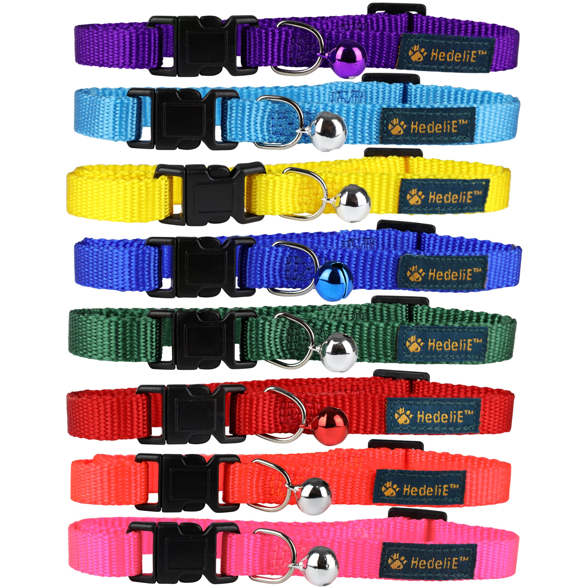Breakaway Nylon Cat Collar with Bell (Single Pack) HedeliE
