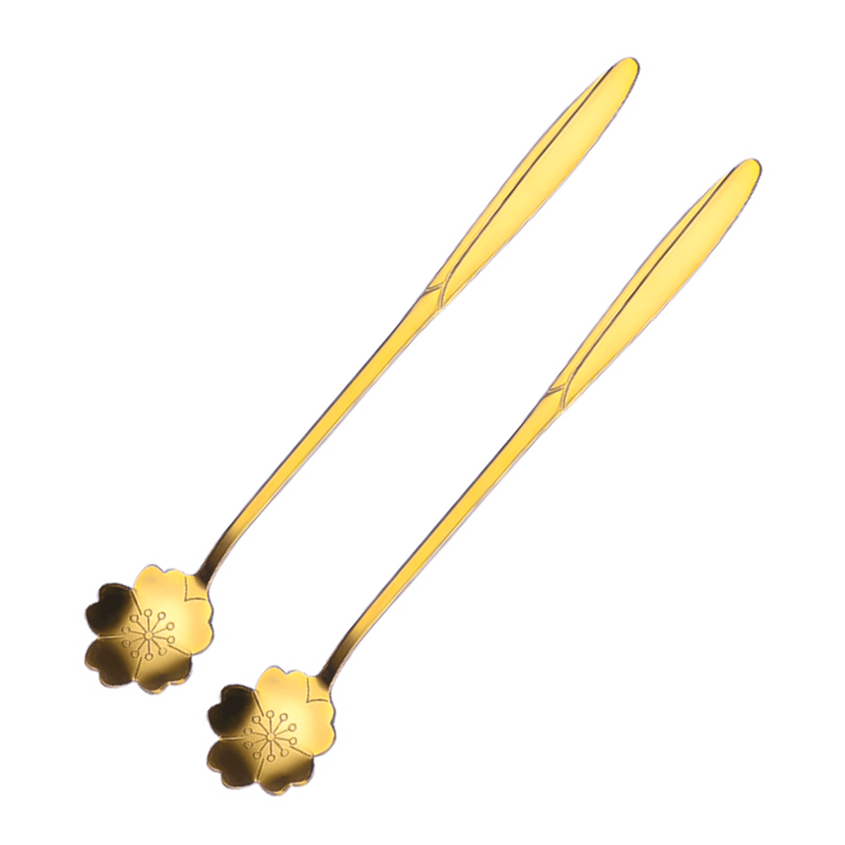 Sakura Flower Tea Spoons Set 7 Inches, Gold (2 Pack) – HedeliE Sakura Flower Tea Spoons Set 7 Inches, Gold (2 Pack) – HedeliE