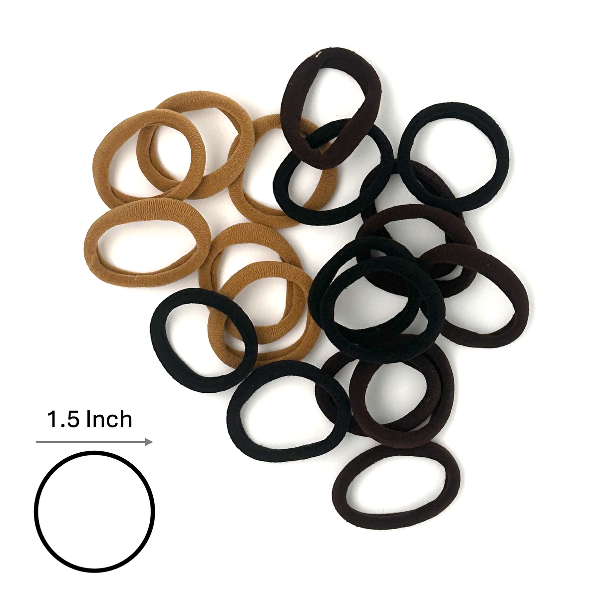 Coffee Shades Hair Ties (18 Pack) HedeliE