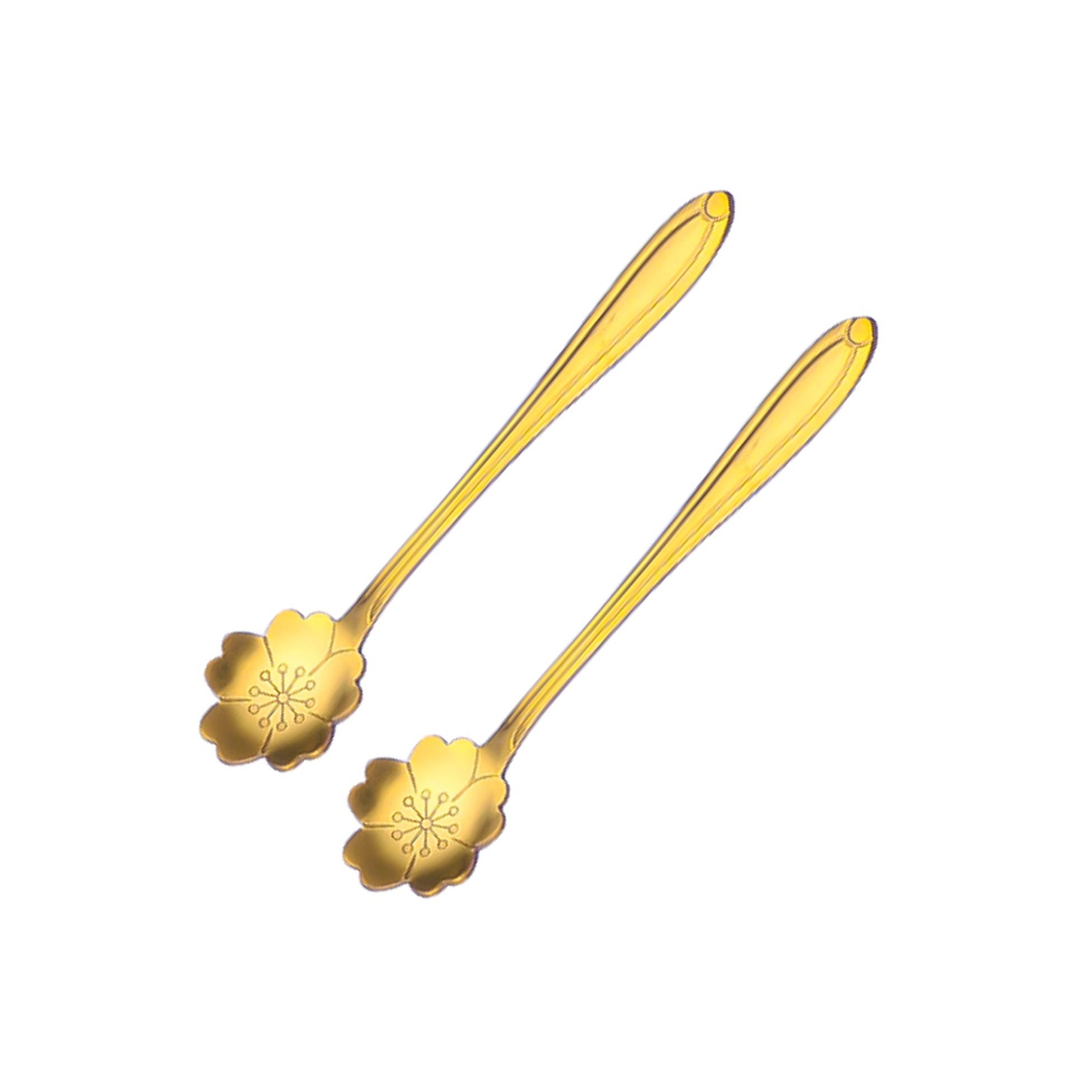 Sakura Flower Tea Spoons 5 Inches- Gold (2 Pack) (Copy) HedeliE